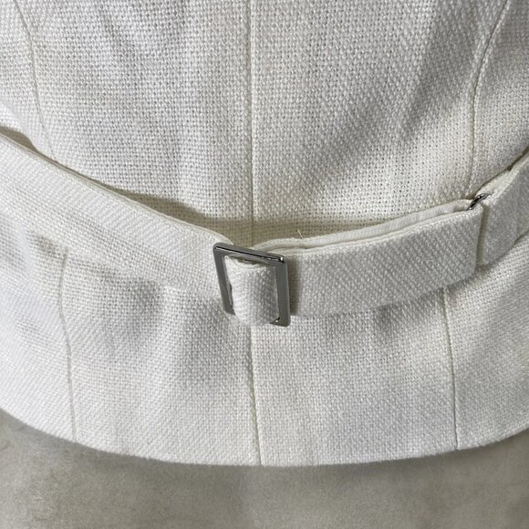 Reiss Women’s Devon Linen Twill Tailored Vest Size 2 White — Fully Lined - Picture 7 of 12